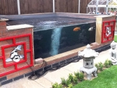 Custom built glazed Koy carp pond