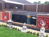 Custom built glazed Koy carp pond