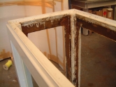 Display case before refurbishment