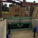 Glass pool panel installed
